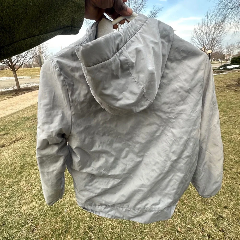 AIR JORDAN BOYS THERMA WINDBREAKER FULL ZIP JACKET Size Small 8-10 Years Gray‎